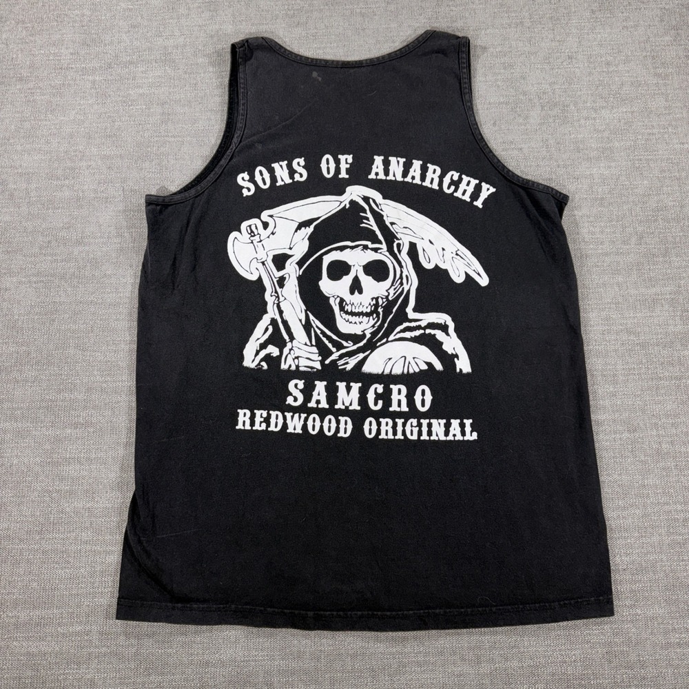 Sons of‎ Anarchy Tank Top Mens XL Black Good SAMCRO Reaper Graphic USA Made